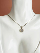 FRANCES - Dangle Round CZs Pendant Necklace In Silver