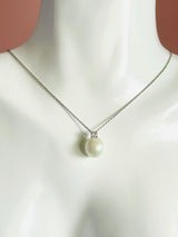YOSHI - Gorgeous Pear-Shaped CZ And Pearl Necklace In Silver