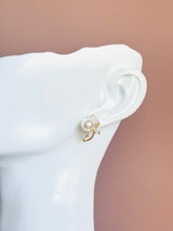 STELLA - Marquise CZ And Pearl Stud Earrings