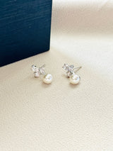 The Celeste – Pearl Drop Crystal Stud Earrings