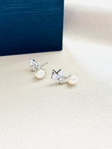 The Celeste – Pearl Drop Crystal Stud Earrings