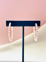 The Elodie – Double Hoop Pearl Statement Earrings