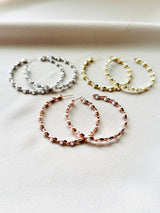 The Isabelle – Rose Gold Pearl Hoop Earrings