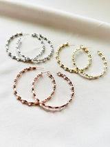 The Isabelle – Rose Gold Pearl Hoop Earrings