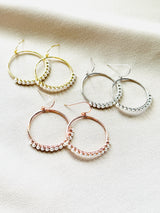 The Celine – Hoop Earrings with Mini Pearl Fringe