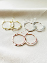 The Celine – Hoop Earrings with Mini Pearl Fringe