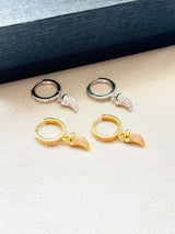 Mini Claw Huggie Hoop Earrings with Pavé Crystals