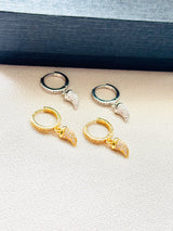 Mini Claw Huggie Hoop Earrings with Pavé Crystals