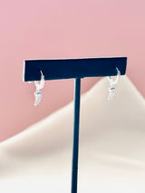 Mini Claw Huggie Hoop Earrings with Pavé Crystals