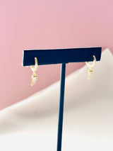 Mini Claw Huggie Hoop Earrings with Pavé Crystals