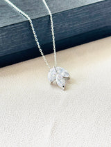 The Eliza – Crystal Leaf Pendant Necklace
