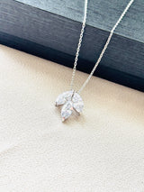 The Eliza – Crystal Leaf Pendant Necklace