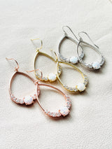 Blushing Opal Bloom Teardrop Earrings