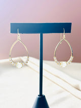 Blushing Opal Bloom Teardrop Earrings