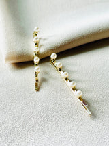 Pearl Glimmer – Light Gold Minimalist Hair Clip Set