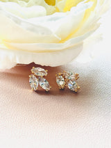 Luxe Bloom – Marquise Gem Floral Earrings