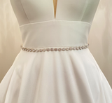 GISELLE - Simple Tennis-Bracelet Style Belt Sash In Silver