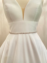 GISELLE - Simple Tennis-Bracelet Style Belt Sash In Silver