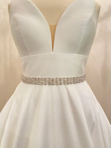 VIVECA - Unique All-Crystal Open-Weave Belt Sash In Silver