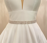 VIVECA - Unique All-Crystal Open-Weave Belt Sash In Silver