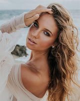 JACINDA - Classic Square CZ Crystal Studs Earrings In Silver - JohnnyB Jewelry