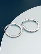 MORIAH - CZ Crystal Hoop Earrings In Silver - JohnnyB Jewelry