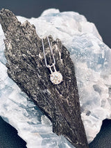 LUNA - Double Bale Solitaire Round Moissanite Necklace In Silver