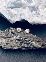 RUBY - Classic 1ct Round Moissanite Stud Earrings In Silver