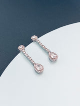 MELODY - Elegant CZ With Teardrop Stones Necklace In Silver