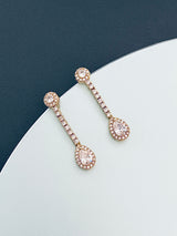 MELODY - Elegant CZ With Teardrop Stones Necklace In 14k Gold