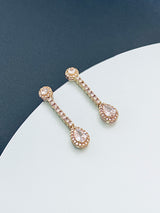 MELODY - Elegant CZ With Teardrop Stones Necklace In 14k Gold