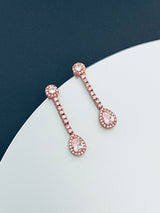 MELODY - Elegant CZ With Teardrop Stones Necklace In Rose Gold