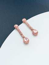MELODY - Elegant CZ With Teardrop Stones Necklace In Rose Gold