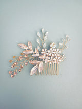 CATRIONA - Flowers And Leaves Hair Comb - JohnnyB Jewelry