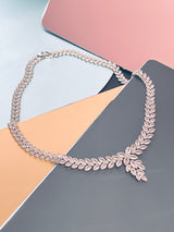 MIRANDA - 17" Gorgeous Necklace Marquise CZs, With Matching Drop Earrings In Silver