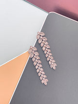 MIRANDA - 17" Gorgeous Necklace Marquise CZs, With Matching Drop Earrings In Silver