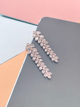 MIRANDA - 17" Gorgeous Necklace Marquise CZs, With Matching Drop Earrings In Silver