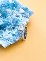 MELANIE - 2ct Statement Cushion CZ Ring In Silver - JohnnyB Jewelry