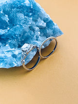 MELANIE - 2ct Statement Cushion CZ Ring In Silver - JohnnyB Jewelry