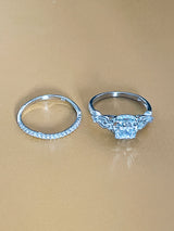 MELANIE - 2ct Statement Cushion CZ Ring In Silver - JohnnyB Jewelry