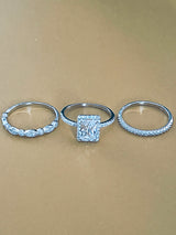 BROOKLYN - 1.75ct Sterling Silver Emerald Cut CZ Ring in Silver - JohnnyB Jewelry