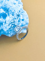 MELODY - 2ct Princess Cut Halo Bridal Engagement Ring In Silver - JohnnyB Jewelry