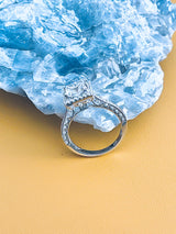 MELODY - 2ct Princess Cut Halo Bridal Engagement Ring In Silver - JohnnyB Jewelry