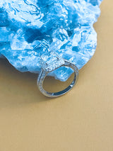 ZOEY - 2.5ct Emerald Sterling Silver CZ Ring In Silver - JohnnyB Jewelry