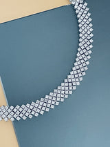 RACQUEL - Bold Multi-CZ Rope-Look Necklace With Matching Earrings In Silver - JohnnyB Jewelry