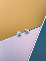 RUBY - Classic 1ct Round Moissanite Stud Earrings In Silver