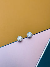 GRACE - 1ct Round Brilliant Moissanite Stud Earrings In Silver