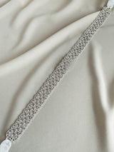 X-VIVECA - Unique All-Crystal Open-Weave Belt Sash In Silver