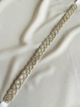 GEORGIE - Scalloped Crystal-Covered Belt Sash In Silver