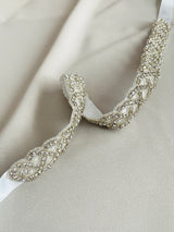 GEORGIE - Scalloped Crystal-Covered Belt Sash In Silver